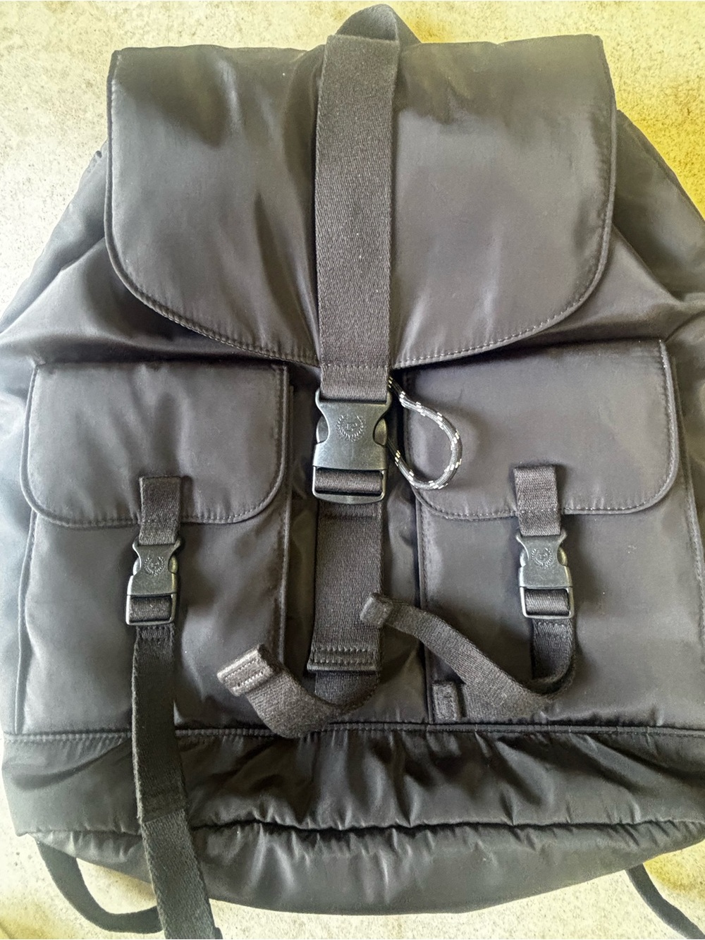 PINK Victoria's Secret Black Nylon Flap Backpack